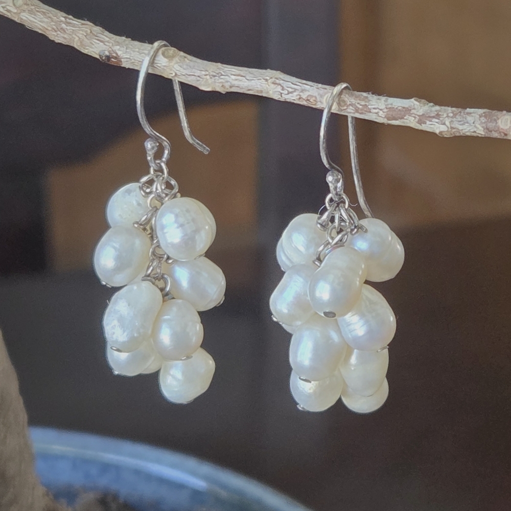 Freshwater pearl earrings Sterling Silver hook